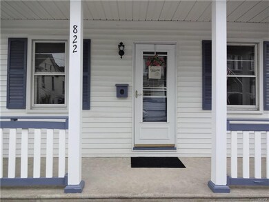 A covered front porch
