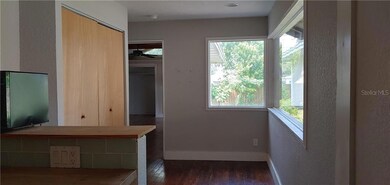 Breakfast room with washer/dryer in closet.