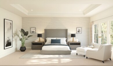 Primary suite with ceiling treatment