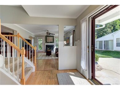 Looking into the family room from the foyer