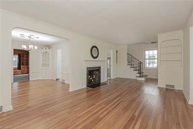 The lovely hardwood floors in living room