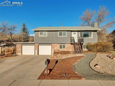 Split foyer home with a garage