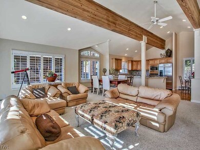 Living Room. Open floor plan highlighted by cathed