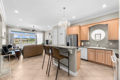 Open floorplan with island kitchen and AWESOME vie