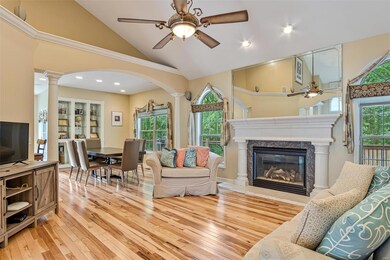 Beautiful vaulted ceiling with gas fireplace in the living room