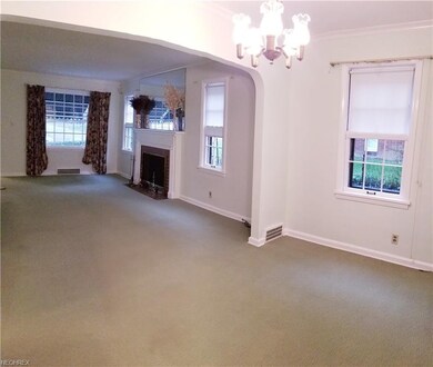 View into the living room from the formal dining r