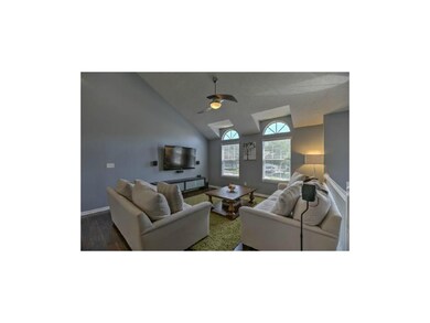 Vaulted ceiling over great room