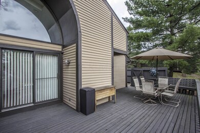 Deck opens to eating area.