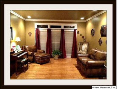 Living room with transom windows and transom above