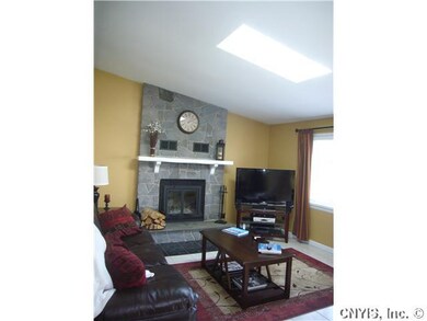 Living Room Skylight and fireplace