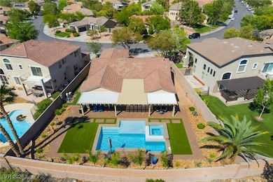  Aerial perspective of suburban area featuring a p