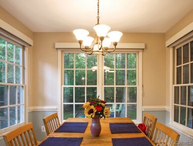 Dining area surrounded by windows