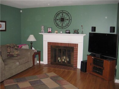 Living Room Beautiful hardwood floors and a wood b