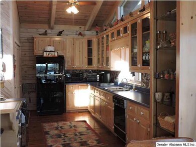Kitchen has lots of natural light.