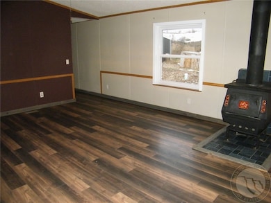 Living room & woodstove.