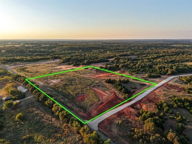 Aerial view at dusk of property boundaries highlighted and a view of rural / pastoral area
