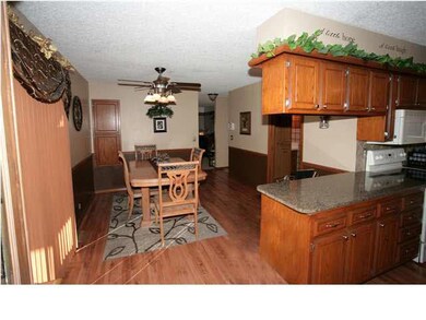 Large dining area for table and china cabinet