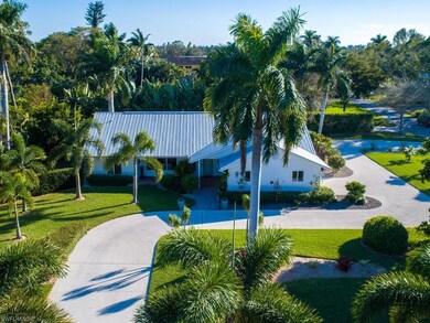 Circular paved driveway