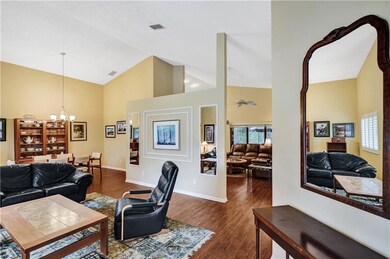 foyer and living room and dining room