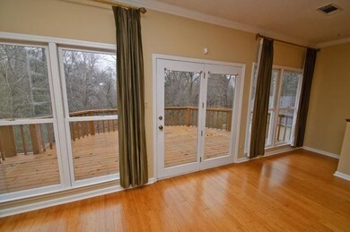 Overlooking deck and backyard