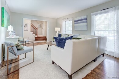 Living room view into the foyer.