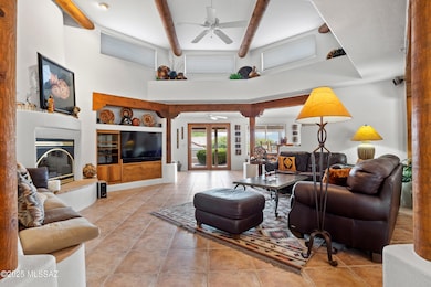Living room with fireplace
