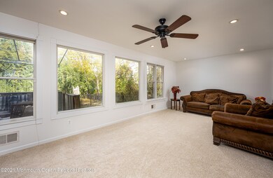 Family Room has wall of windows