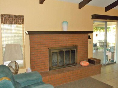 Brick fireplace