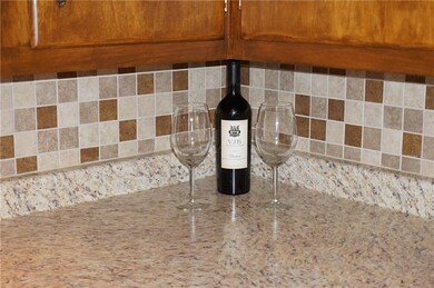 Close up of the new back splash and countertops.
