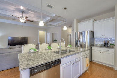 Spacious open floor concept with a large island