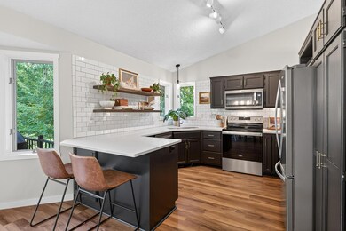 Custom tile.  Floating shelves.  Quartz counters. Stainless appliances.  New flooring.