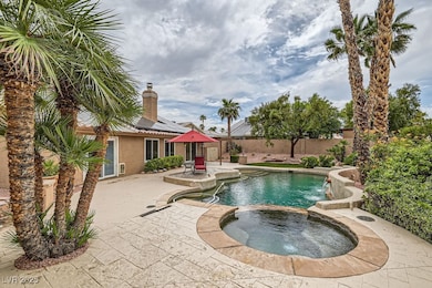 View of pool featuring a patio area, a fenced back
