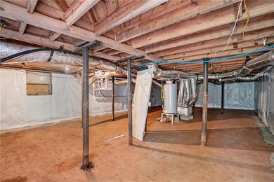 Unfinished below grade area with water heater