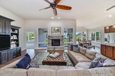 Vaulted ceiling in family room/great room.