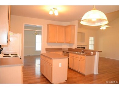 Kitchen overlooks bar into Family Room.