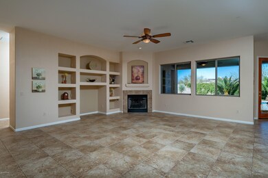 Gas Fireplace and Mountain Views