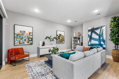 Living room featuring light wood-type flooring