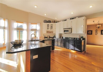 Huge granite breakfast bar/ island  with new sink 