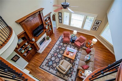 Living room with vaulted ceiling
