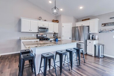 The large center island provides all the space needed for cooking and prepping your meals