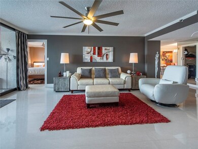 Side view of living room