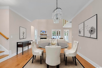 Dining space featuring light hardwood / wood-style