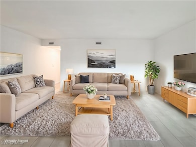 View of tiled living area