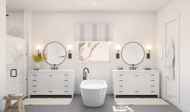 Primary bath with freestanding tub
