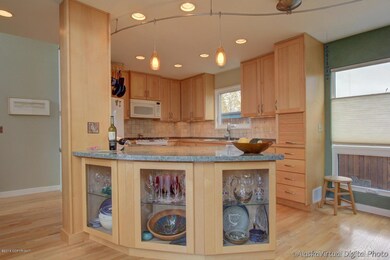 kitchen bar with cabinet lights