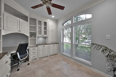 Custom office with built-ins