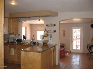 kitchen and family room