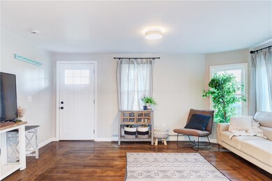 Front entrance into living room.