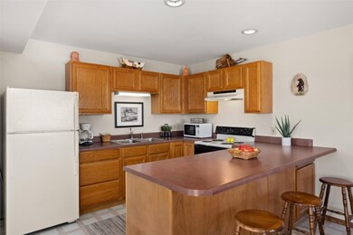 Spacious kitchen with bar seating!