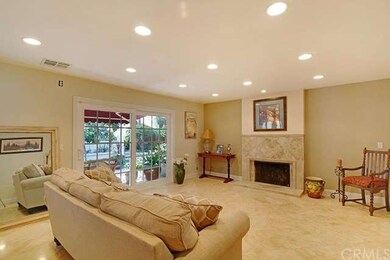 Great Room with custom travertine tile, custom FP,